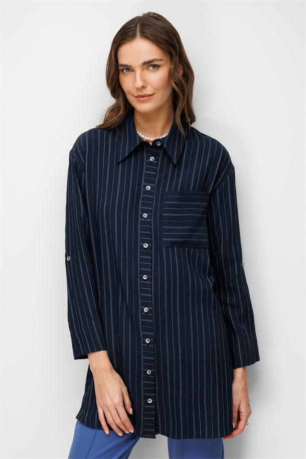 Yan Düğme Detaylı Tunik Gömlek-LACI