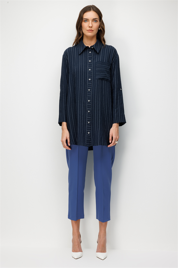 Yan Düğme Detaylı Tunik Gömlek-LACI