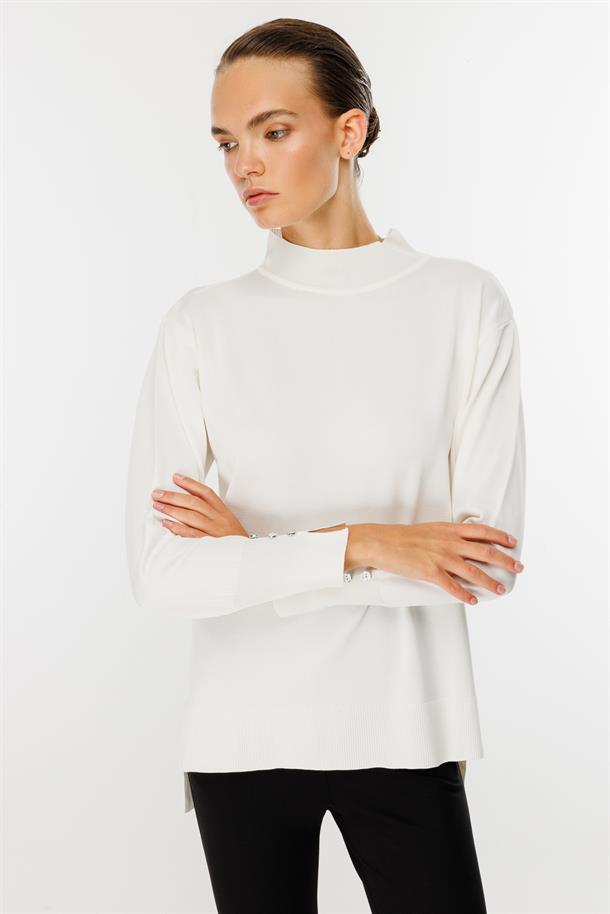 Yarım Balıkçı Basic Triko Kazak-TAŞ