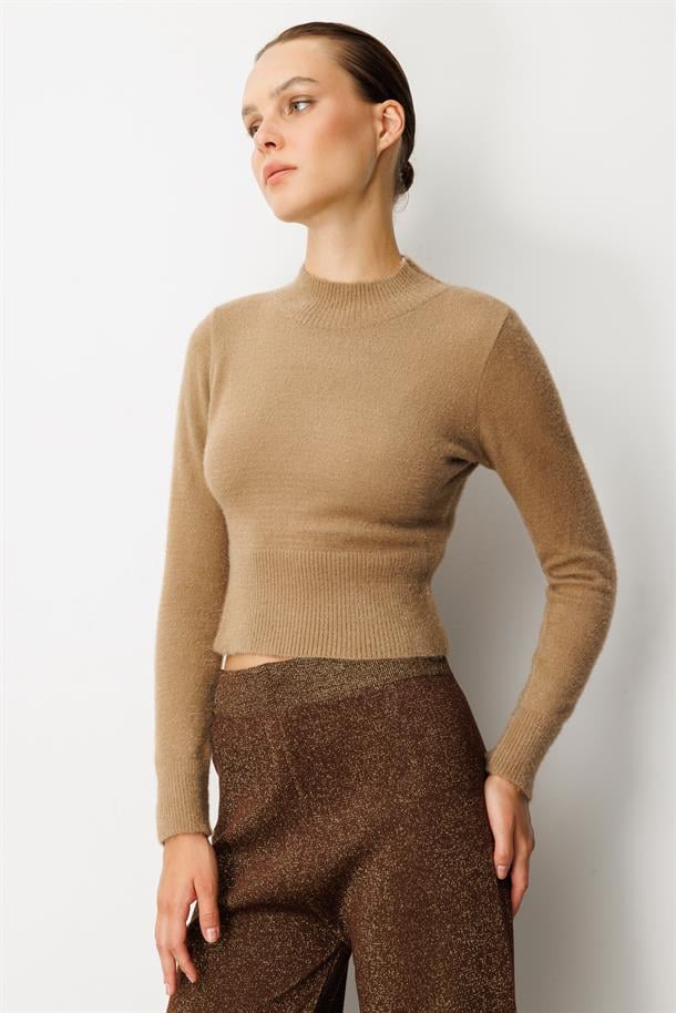 Yarım Balıkçı Kısa Triko Kazak-VİZON