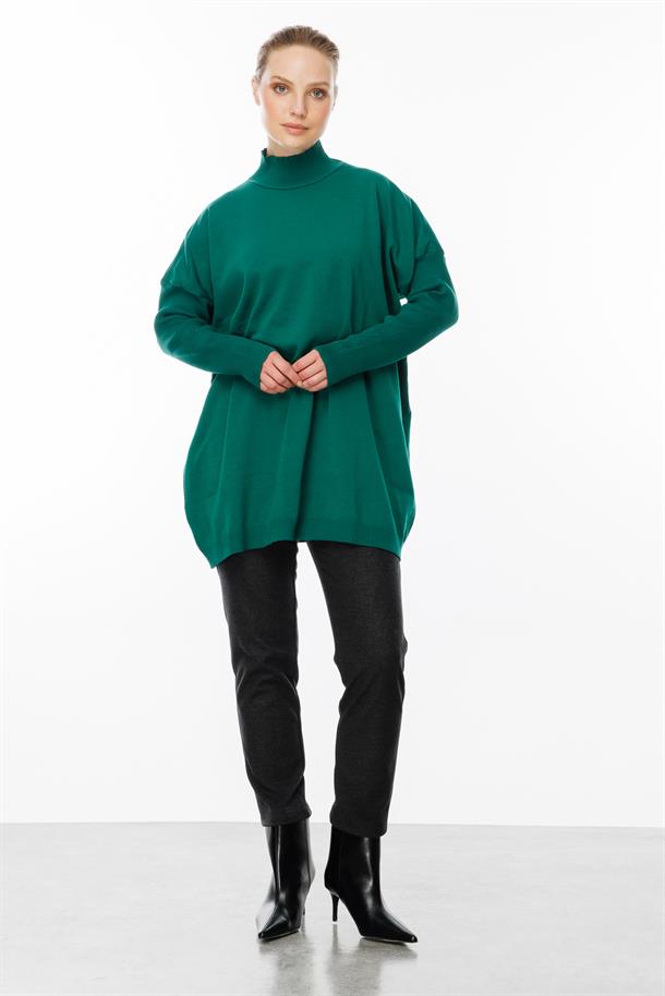 Yarım Balıkçı Triko Tunik-YEŞİL