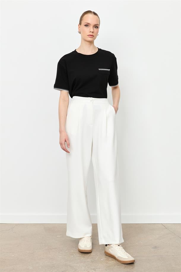 Yüksek Bel Modal Pantolon-KEMIK