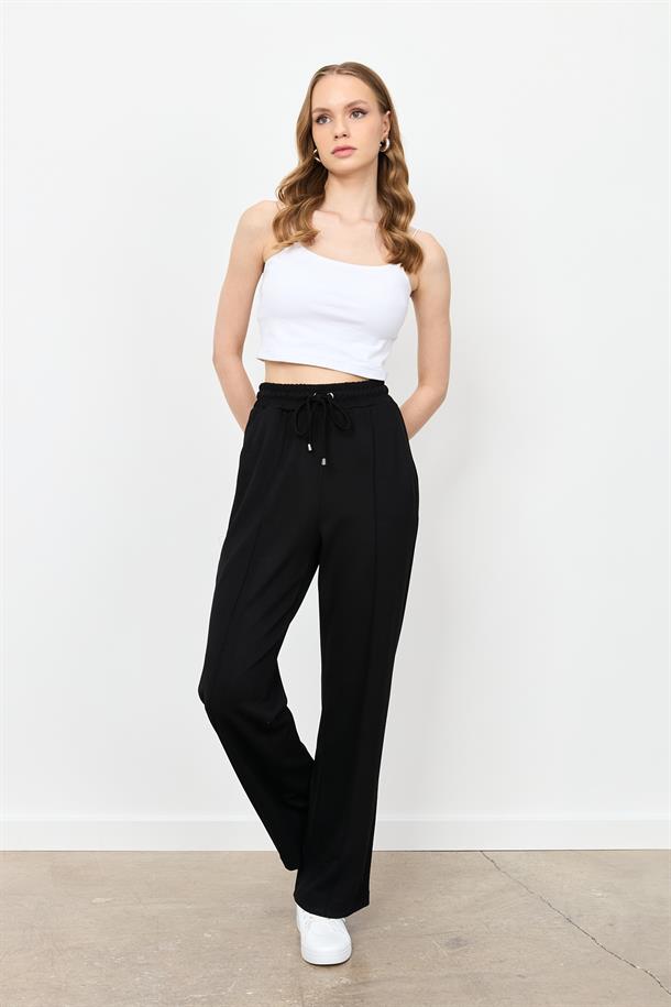 Yüksek Bel Modal Pantolon-SİYAH