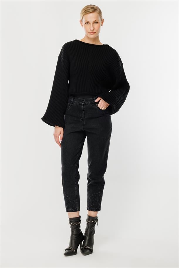 Yüksel Bel Kot Pantolon-SİYAH