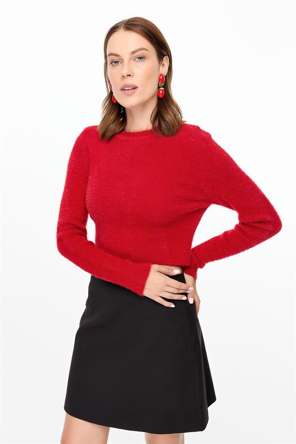 Yumoş Spor Triko Kazak-KIRMIZI