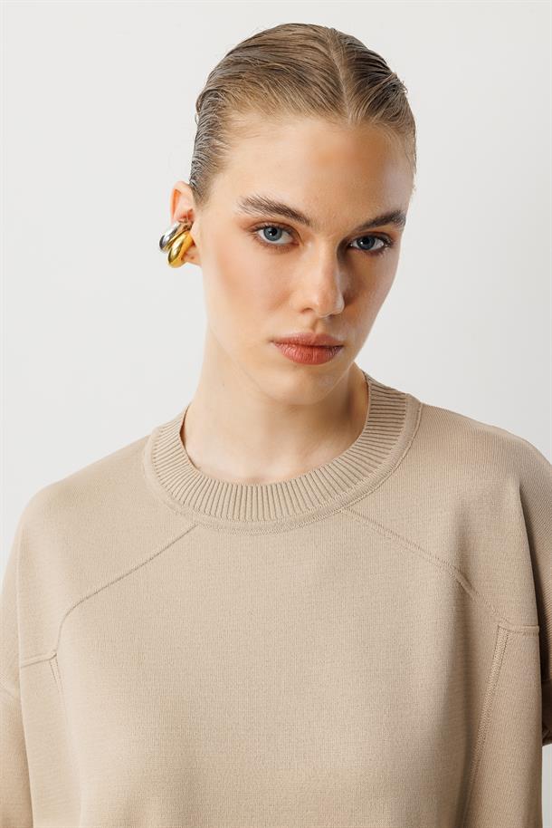 Yuvarlak Yaka Basic Triko-TAŞ