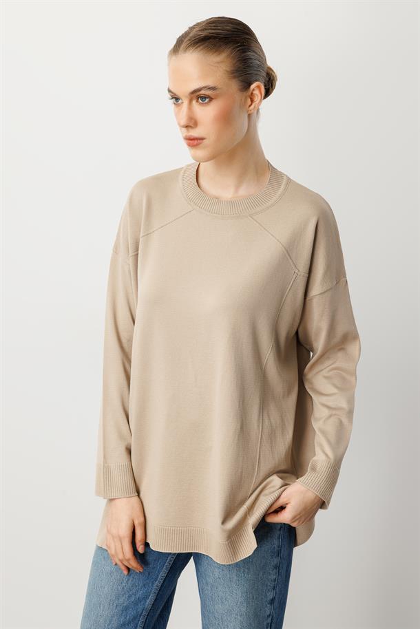 Yuvarlak Yaka Basic Triko-TAŞ