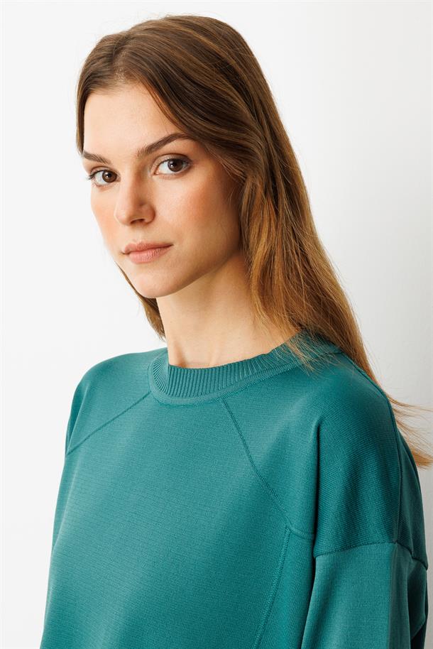 Yuvarlak Yaka Basic Triko-ZÜMRÜT