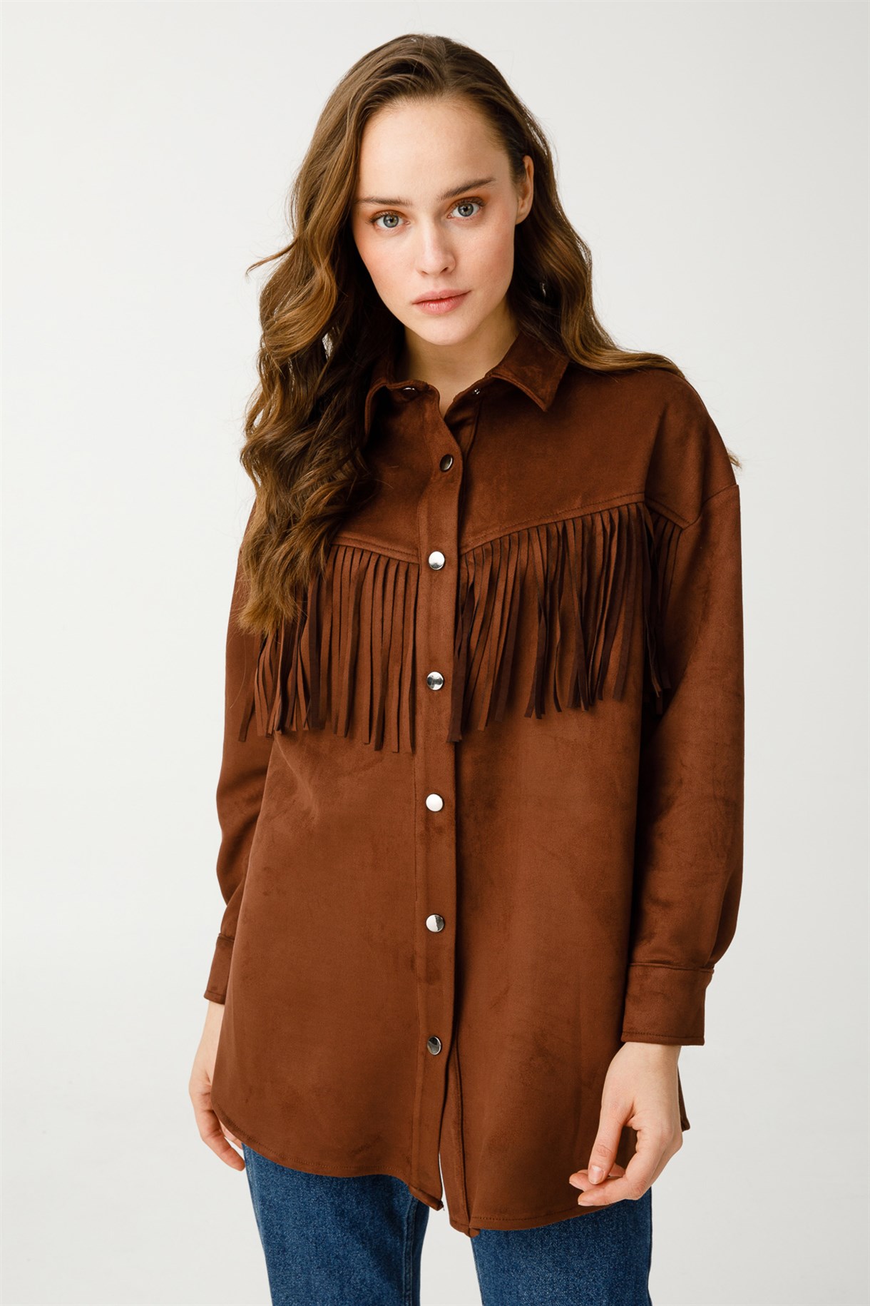 Tufted Suede Shirt Jacket
