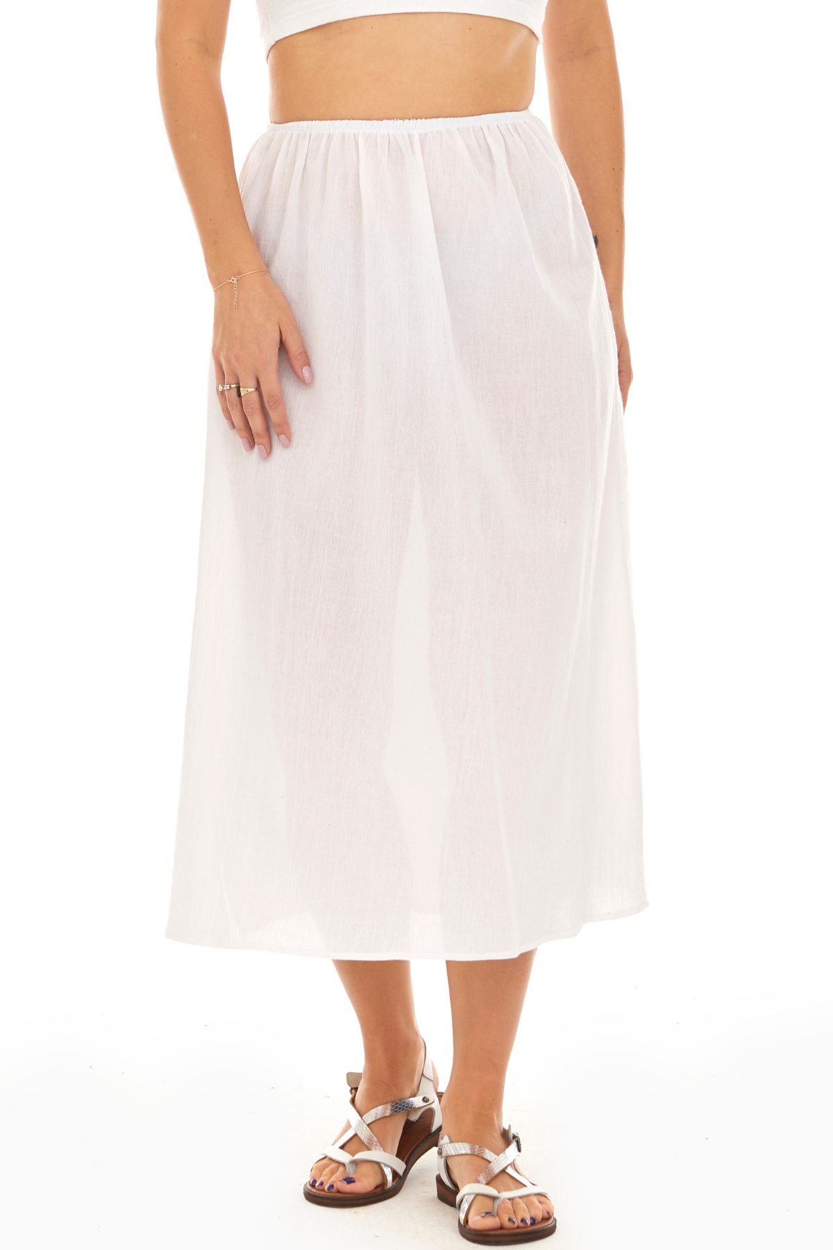 Beyaz Şile Bezi Pamuk Uzun Etek Astarı Tam Boy Jüpon 