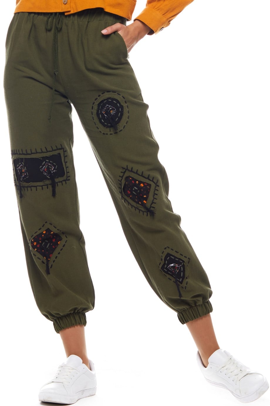 Haki Yamalı Pantolon