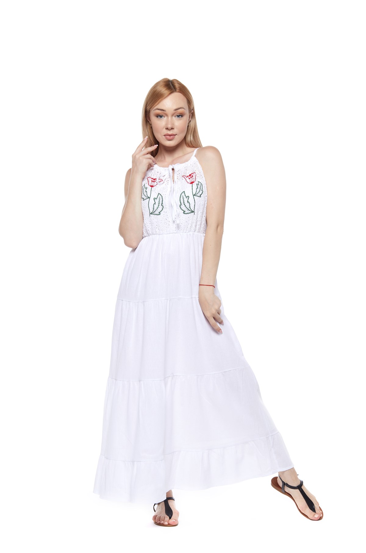 Lale Nakışlı Elbise