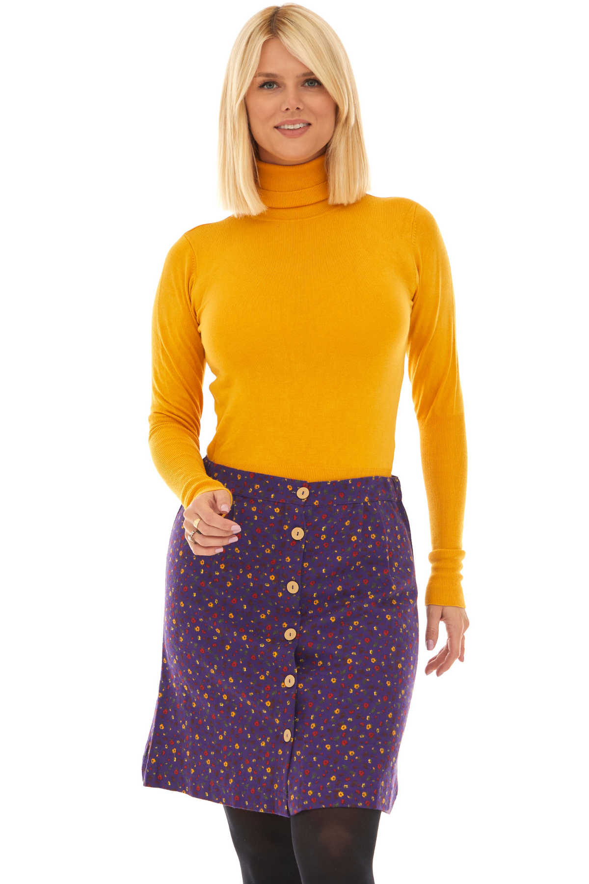 Pazen Mor Çıtır Desen Kısa Etek