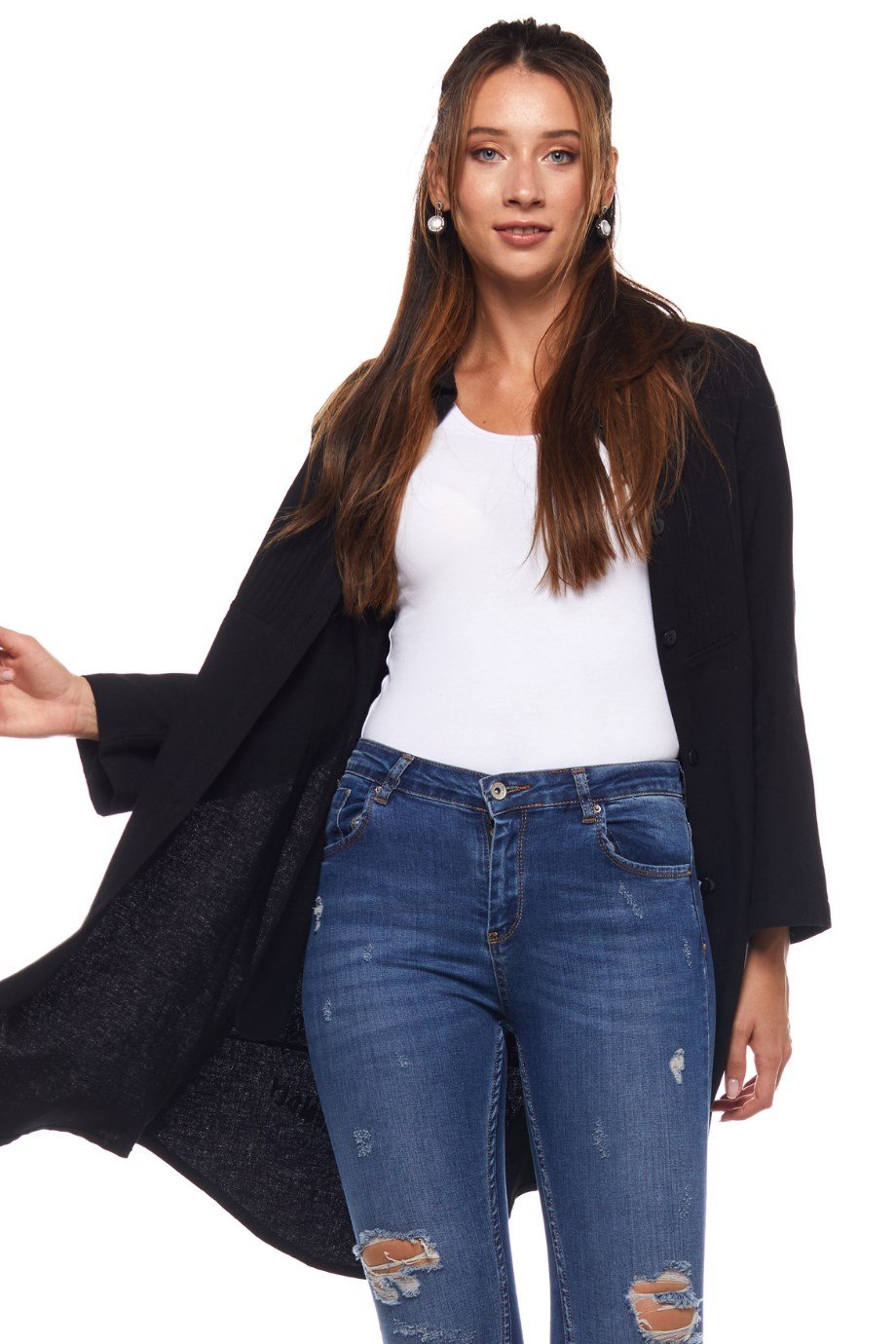 Pazen Siyah  Baskılı Otantik Tunik