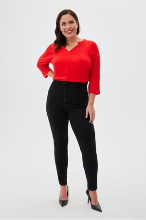 Yüksek Bel Skinny Jean Siyah