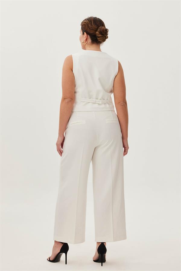 KARMEN Klasik Kumaş Beyaz Pantolon
