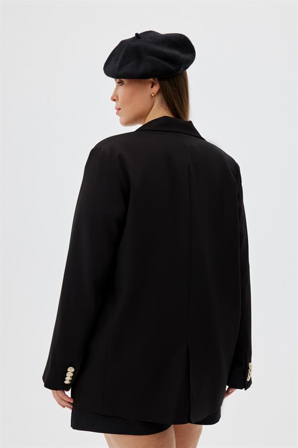 ROMIE Dokuma Kadın Ceket Siyah