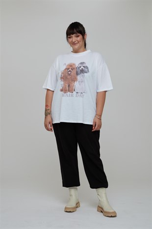 DANIA Yuvarlak Yaka baskılı Kadın T-shirt
