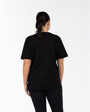 JULIAN V Yaka Basic T-shirt Siyah