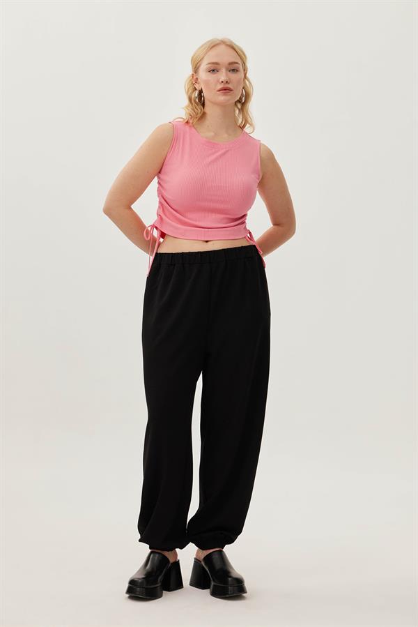 ULRIKA Kaşkorse Crop Top Pembe