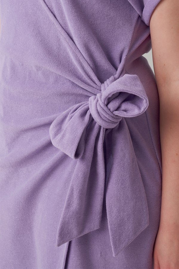 VELEZIA kruvaze bağlamalı havlu mini Elbise