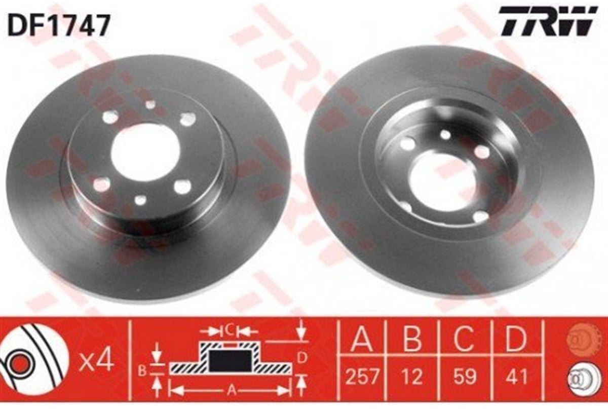 Ön Fren Diski Fiat Tempra SW Marea 1.6 BX561469 TRW DF1747-71738373