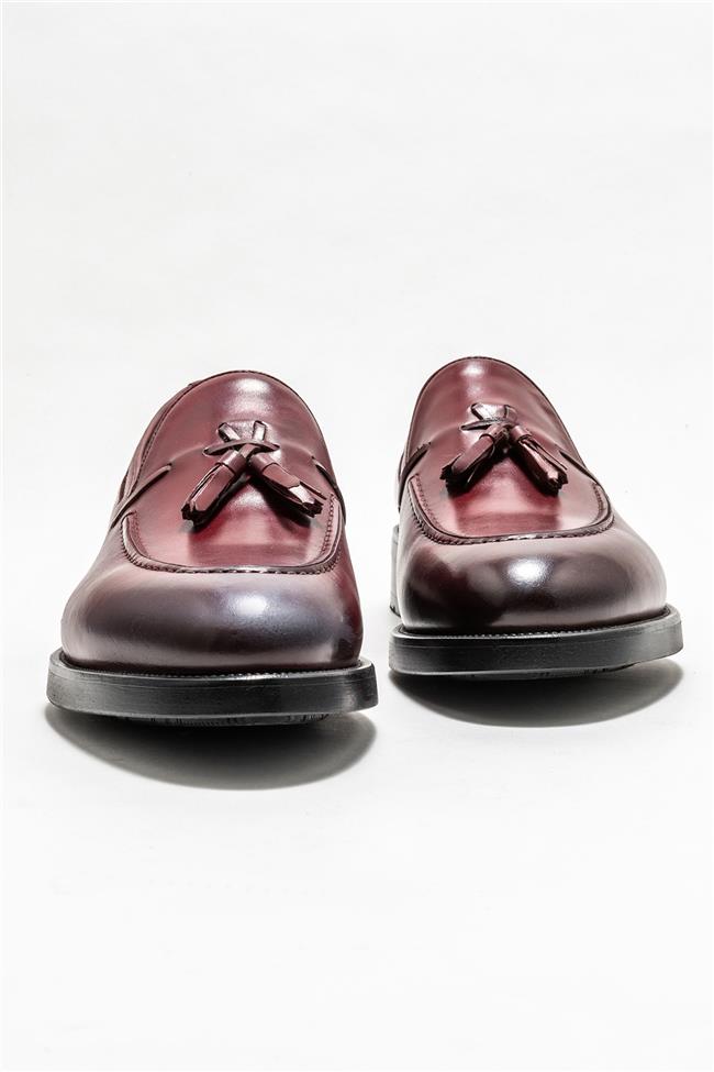 Bordo Deri Erkek Loafer