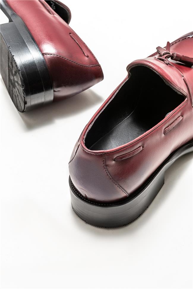 Bordo Deri Erkek Loafer