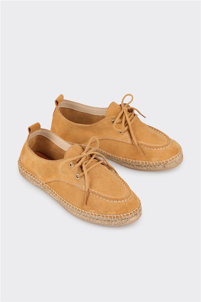 Camel Deri Kadın Espadril