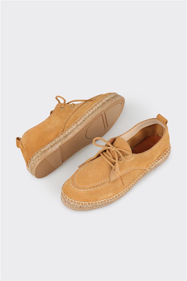 Camel Deri Kadın Espadril