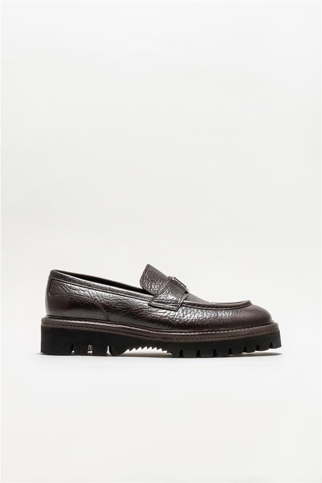 Kahve Deri Erkek Klasik Loafer
