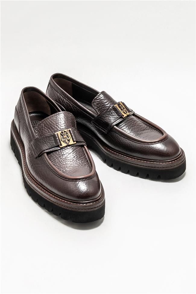 Kahve Deri Erkek Klasik Loafer