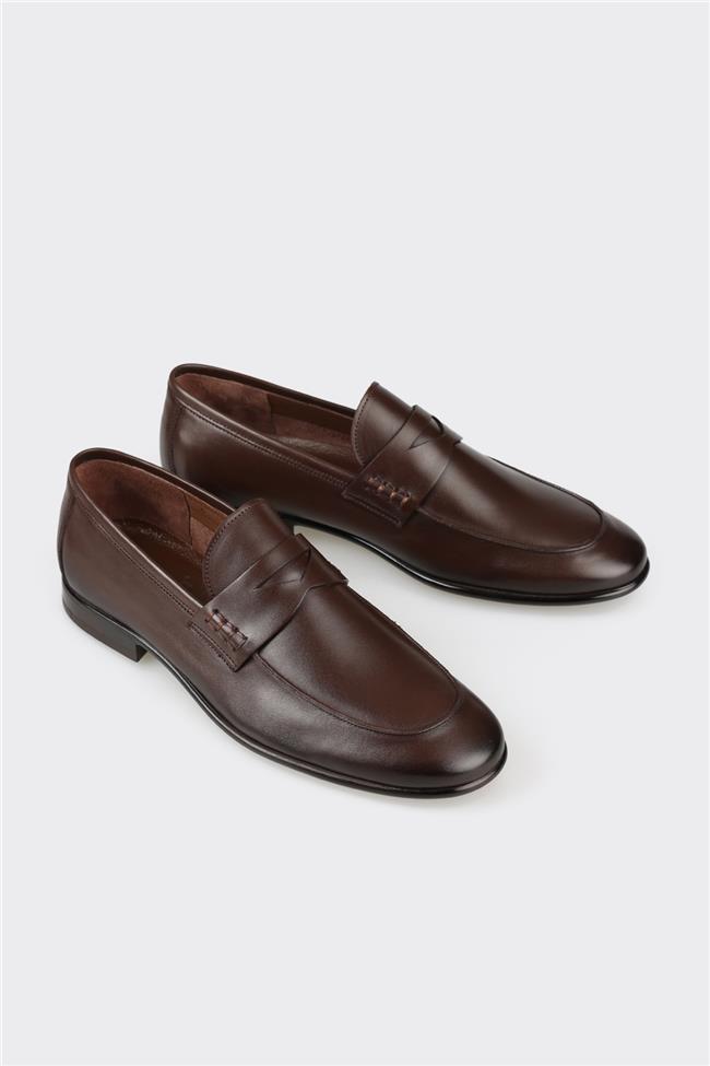 Kahve Deri Erkek Loafer