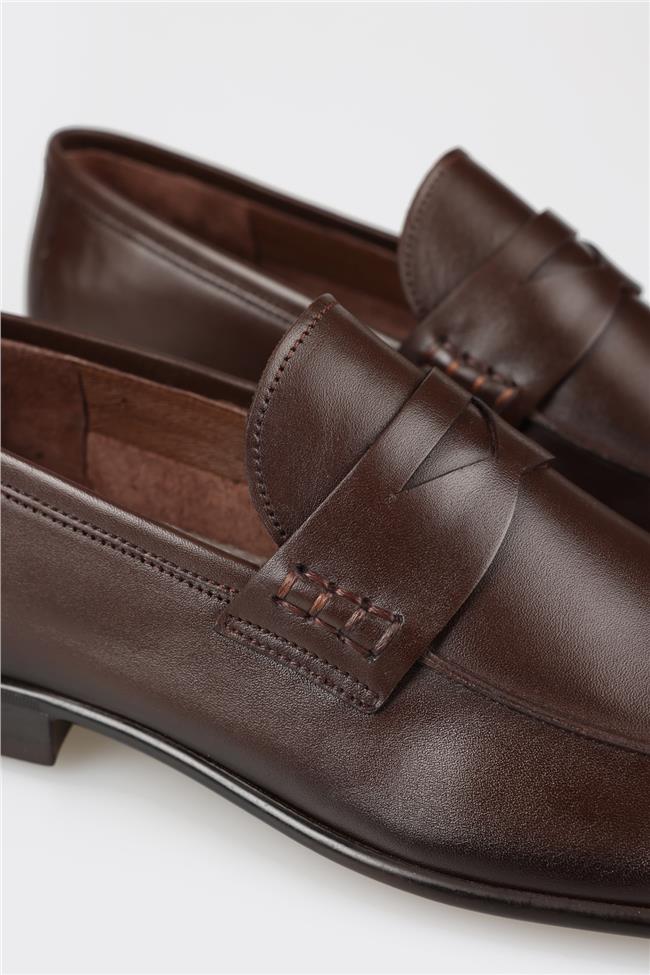 Kahve Deri Erkek Loafer