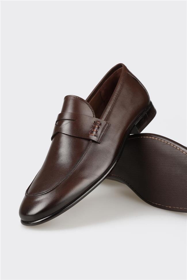 Kahve Deri Erkek Loafer