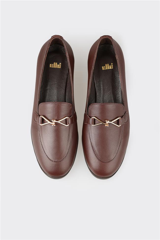 Kahve Deri Kadın Loafer