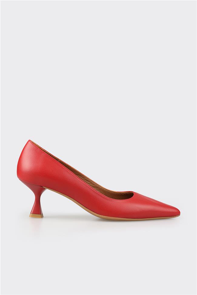 Kırmızı Deri Kadın Stiletto
