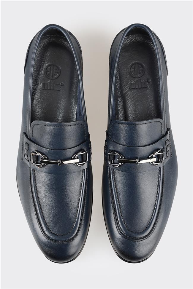 Lacivert Deri Erkek Loafer