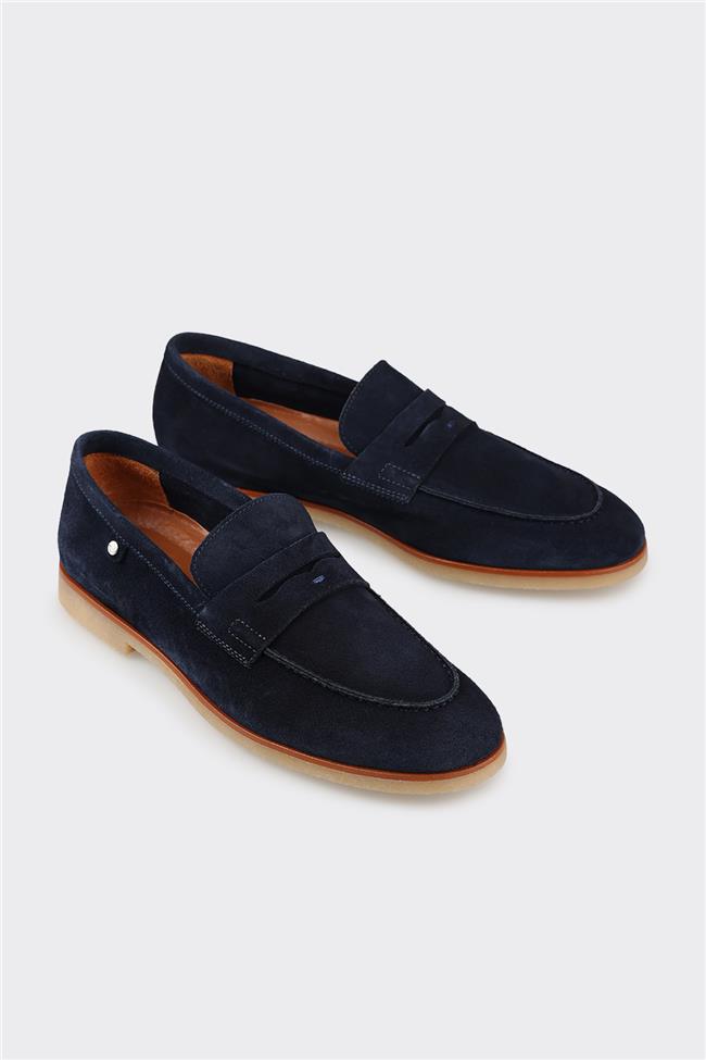 Lacivert Deri Erkek Loafer