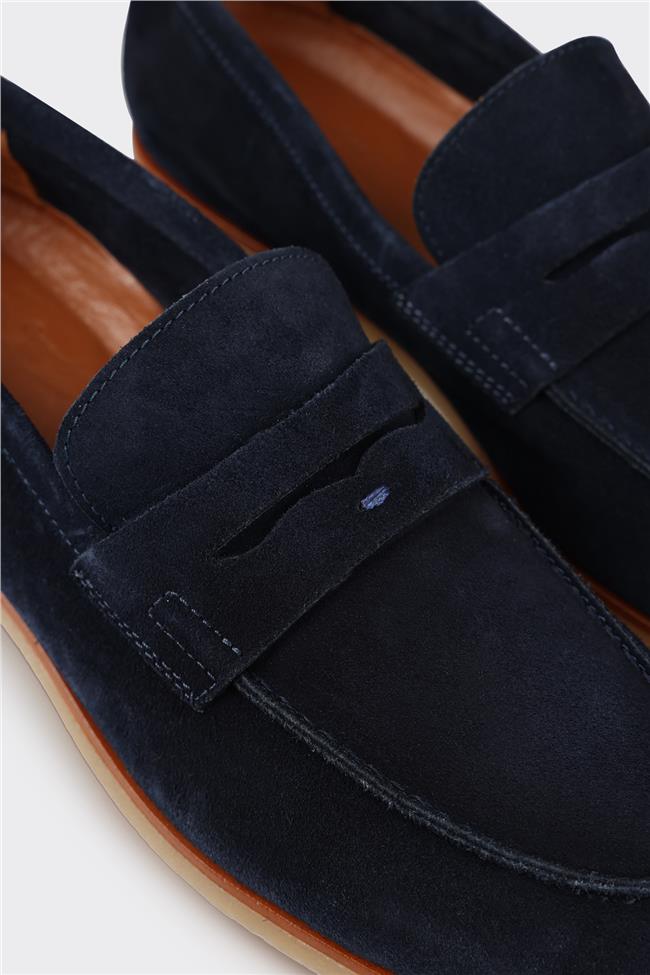 Lacivert Deri Erkek Loafer