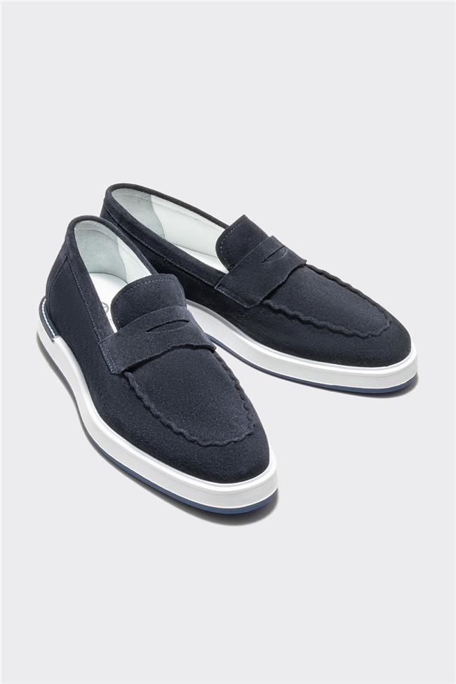 Lacivert Deri Erkek Loafer