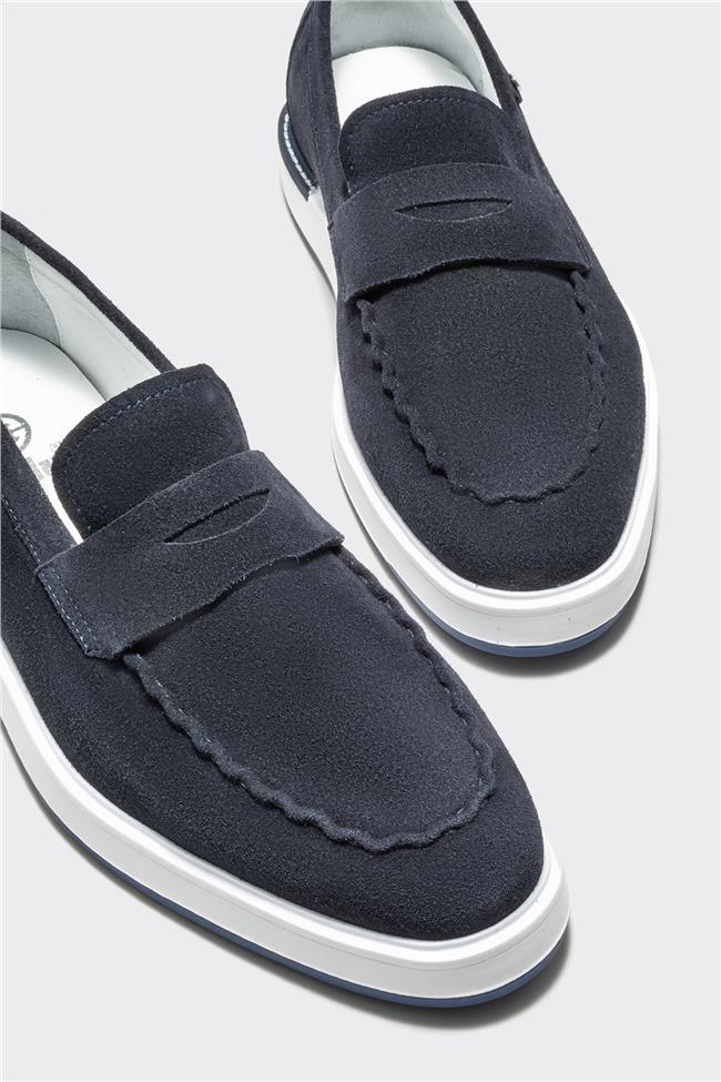 Lacivert Deri Erkek Loafer