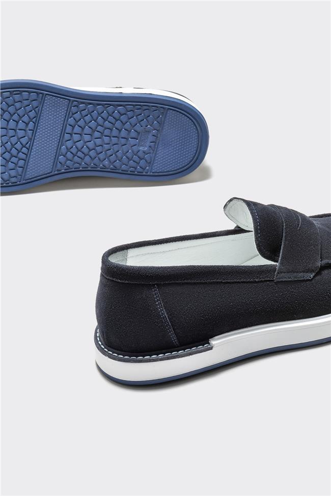 Lacivert Deri Erkek Loafer