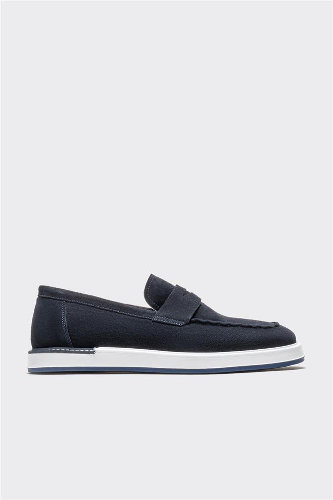 Lacivert Deri Erkek Loafer