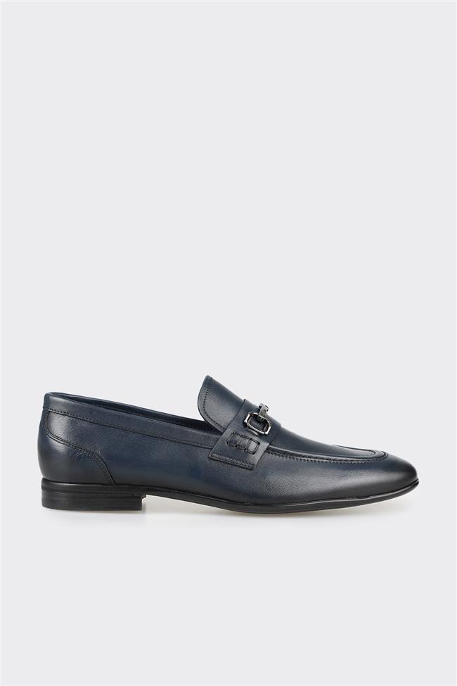 Lacivert Deri Erkek Loafer