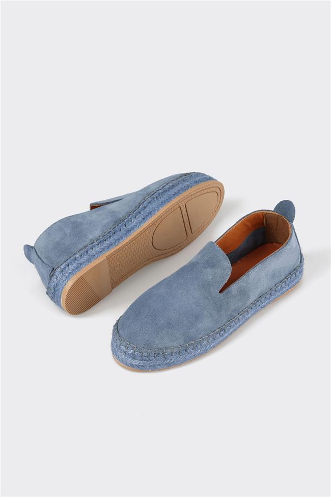 Mavi Deri Kadın Espadril