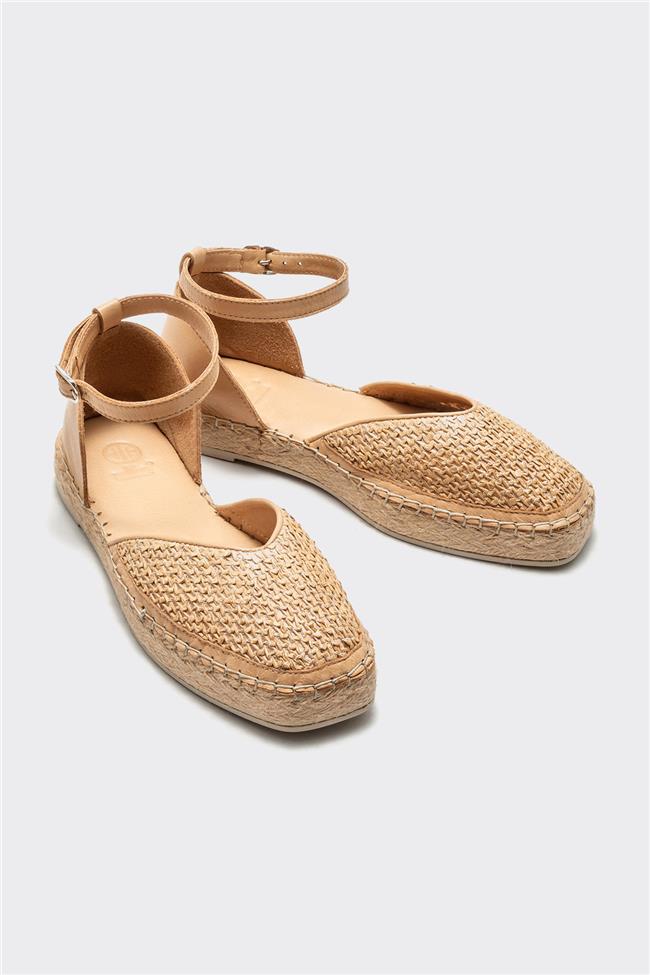 Naturel Deri Kadın Espadril
