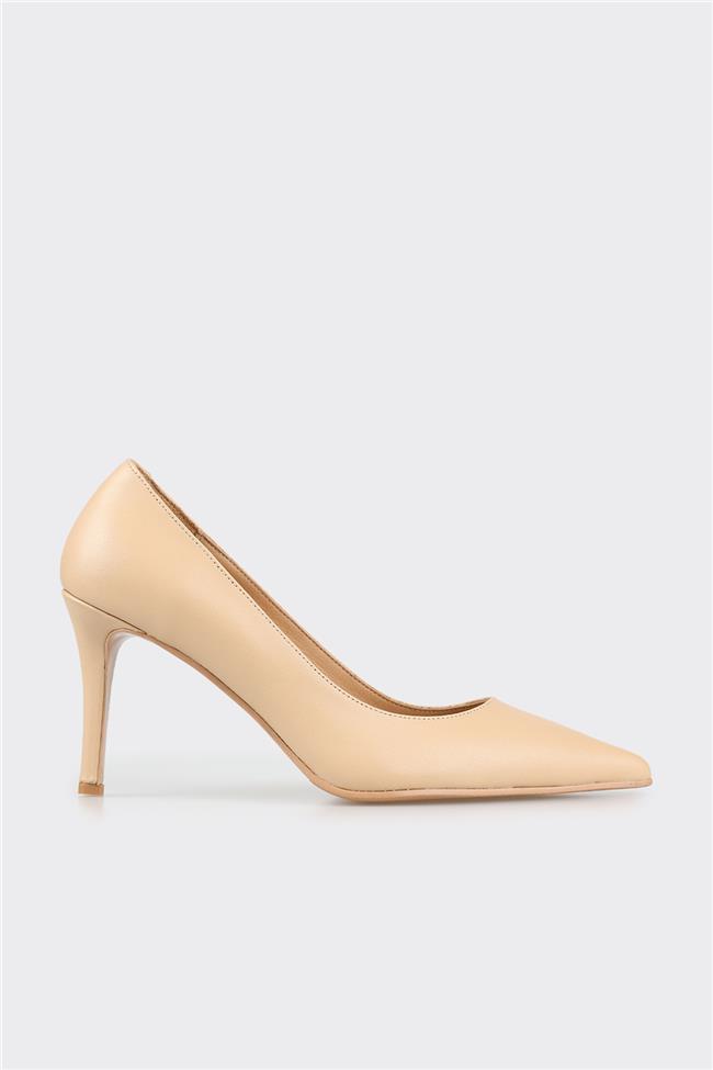 Naturel Deri Kadın Stiletto