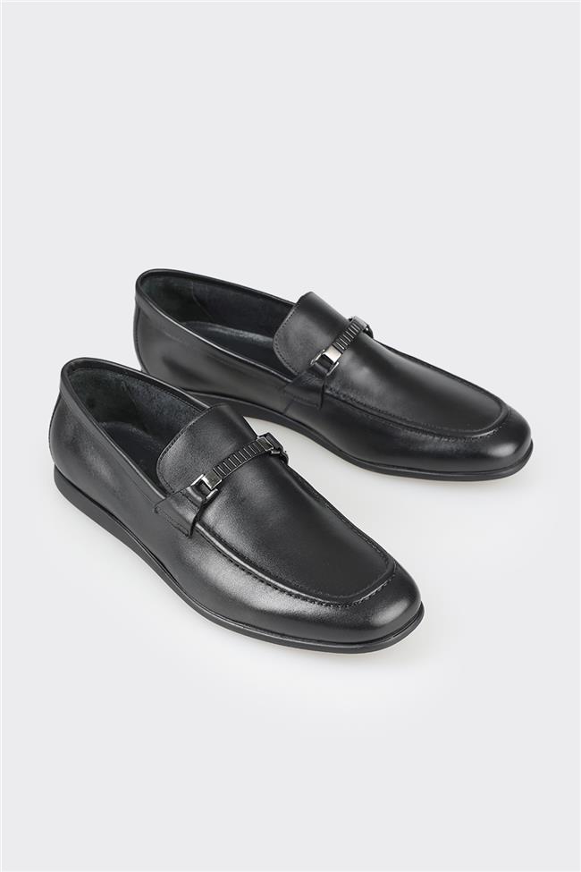 Siyah Deri Erkek Loafer