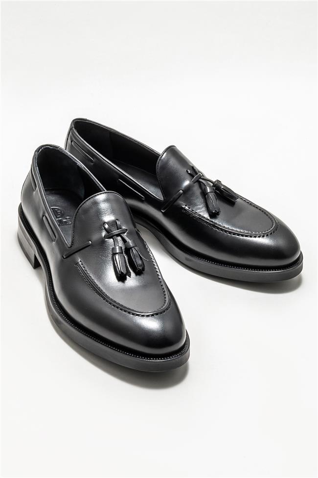 Siyah Deri Erkek Loafer
